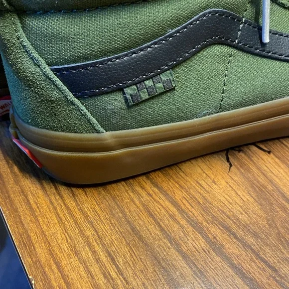 Vans Off The Wall Green High Tops Tennis Shoes Sz 9.5 - Picture 7 of 10